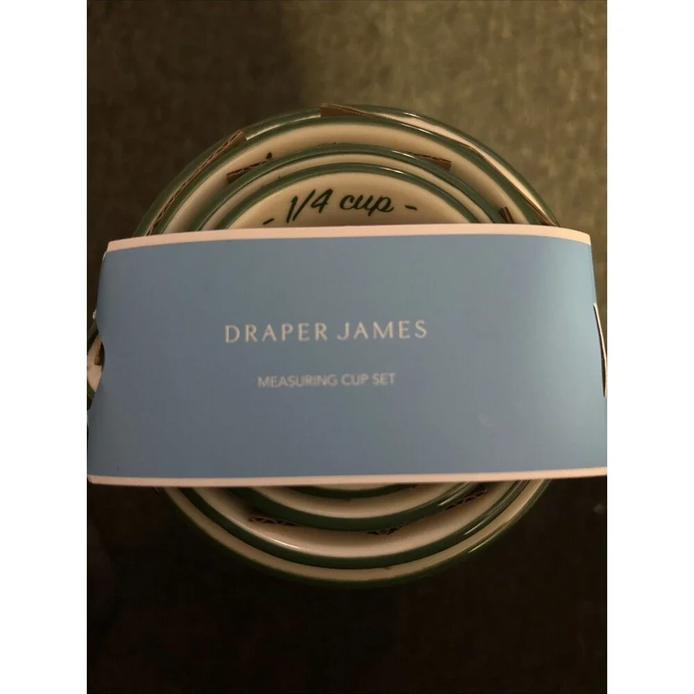 NEW Draper James Green Checkered Measuring Cups NIB